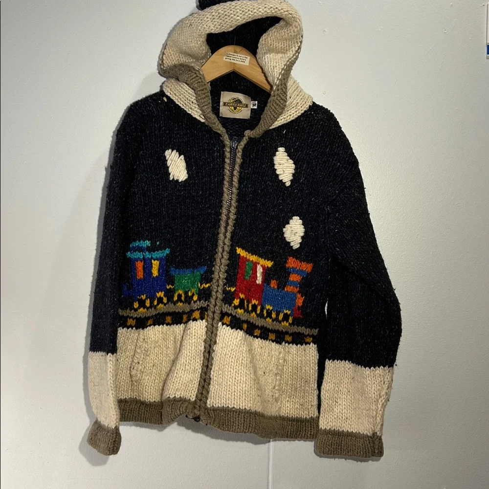 Earth Rugs wool sweater hooded jacket K00057